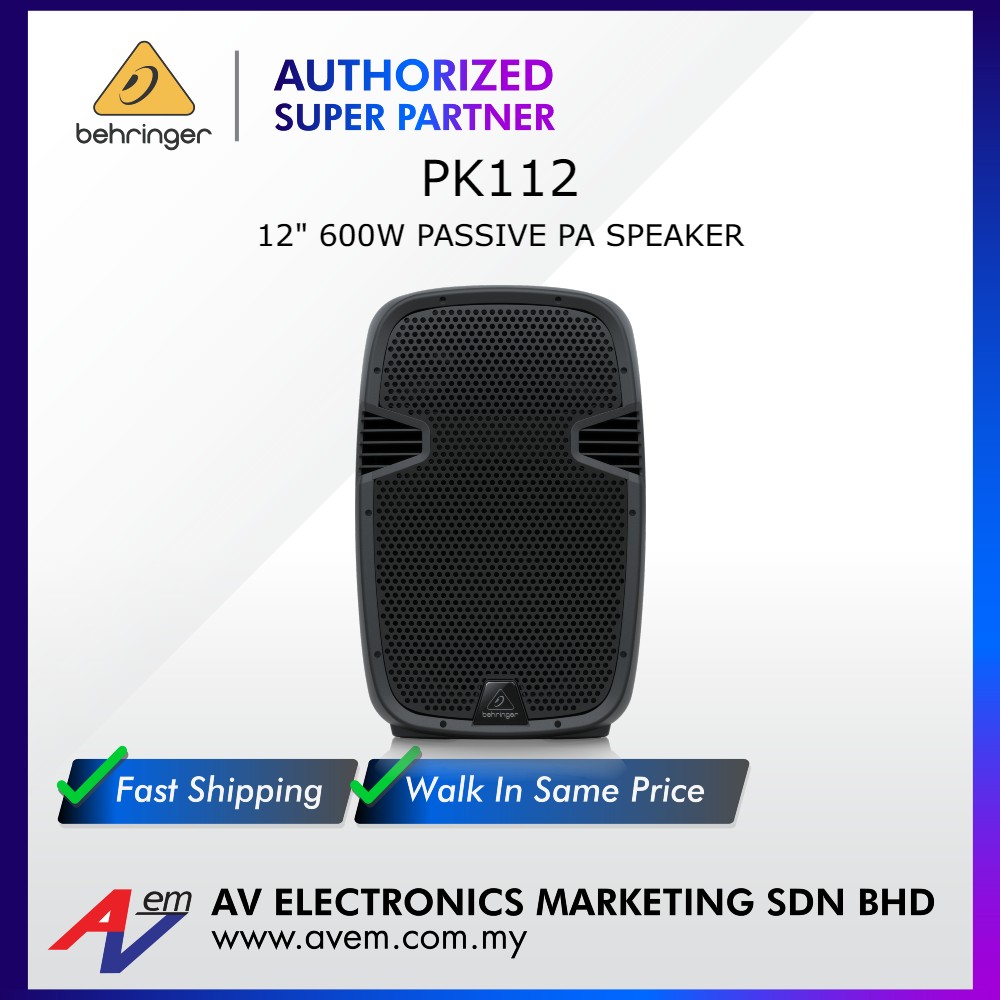 BEHRINGER PK112 Passive 600-Watt 12" PA Speaker System